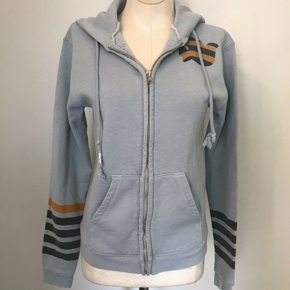 Free City Light Blue Zip Up Hoodie